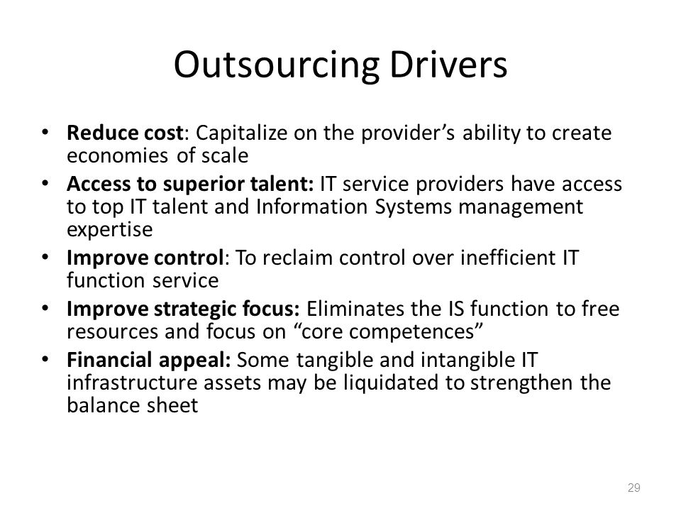 Examples of Outsourcing Functions of EMBs